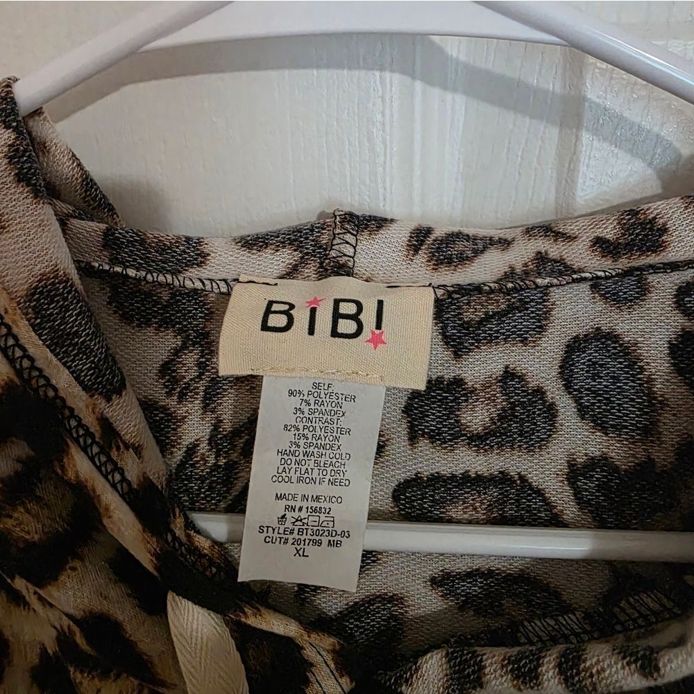 BiBi Leopard Print Sleeveless Hoodie XL - Picture 3 of 3